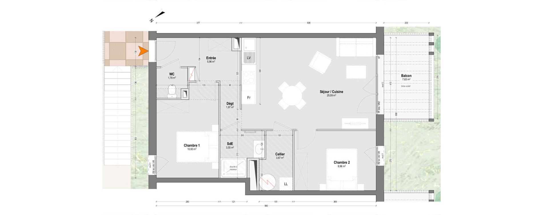 Appartement T3 de 62,91 m2 &agrave; Lit-Et-Mixe Centre