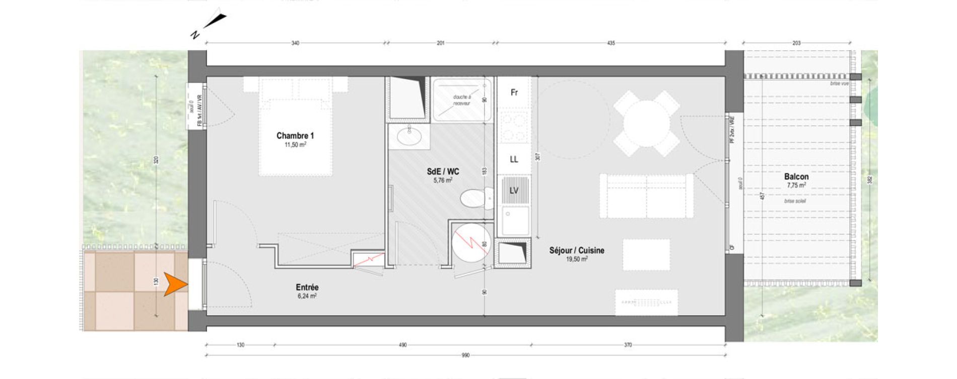 Appartement T2 de 43,00 m2 &agrave; Lit-Et-Mixe Centre