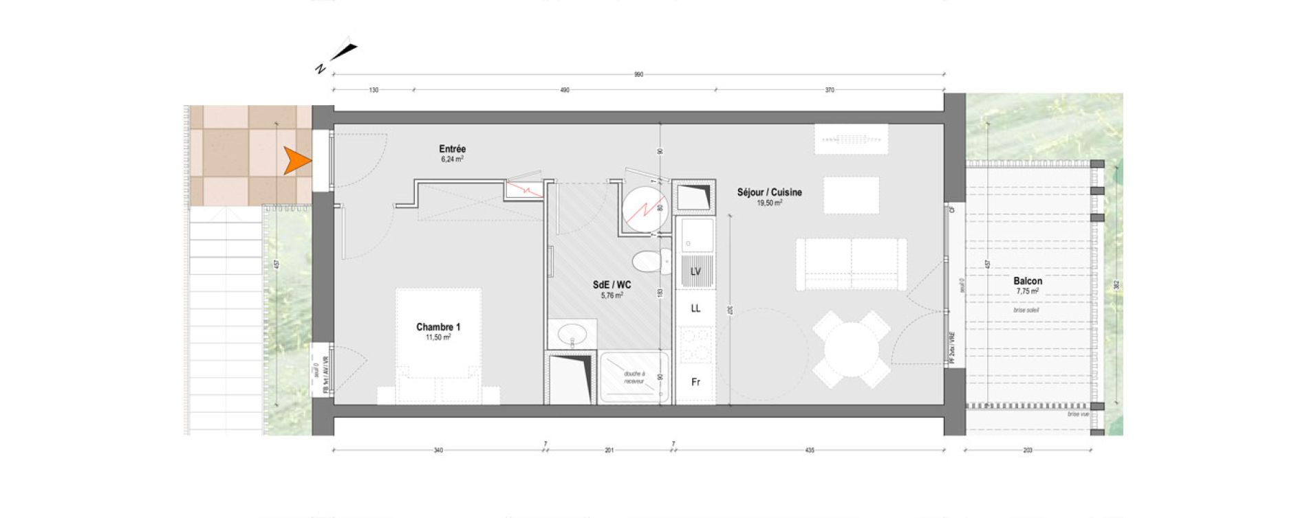 Appartement T2 de 43,00 m2 &agrave; Lit-Et-Mixe Centre