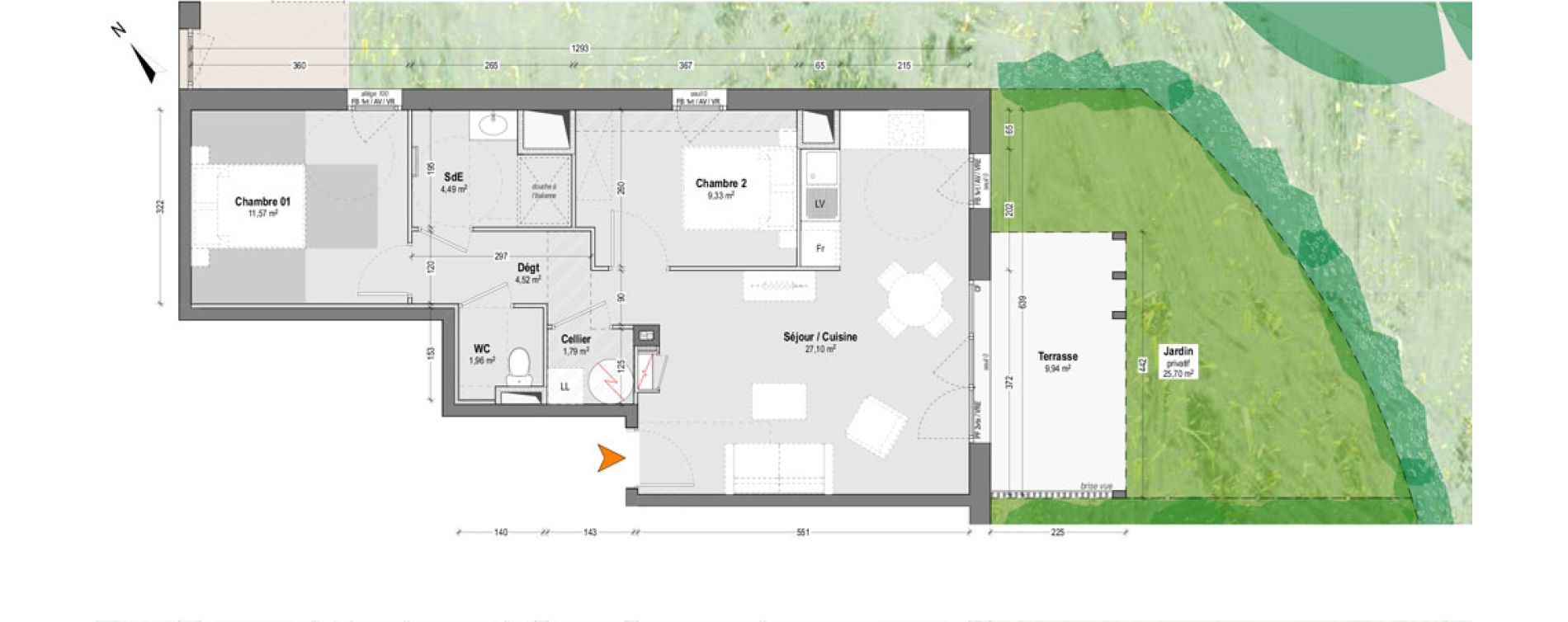 Appartement T3 de 60,76 m2 &agrave; Lit-Et-Mixe Centre
