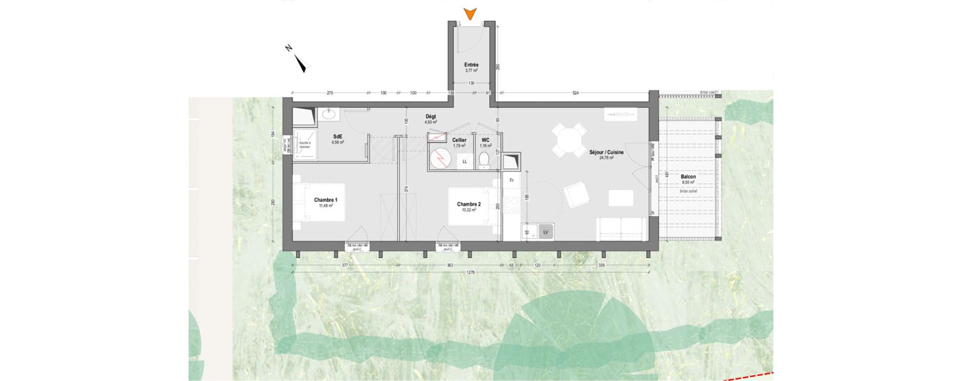 Appartement T3 de 62,34 m2 &agrave; Lit-Et-Mixe Centre