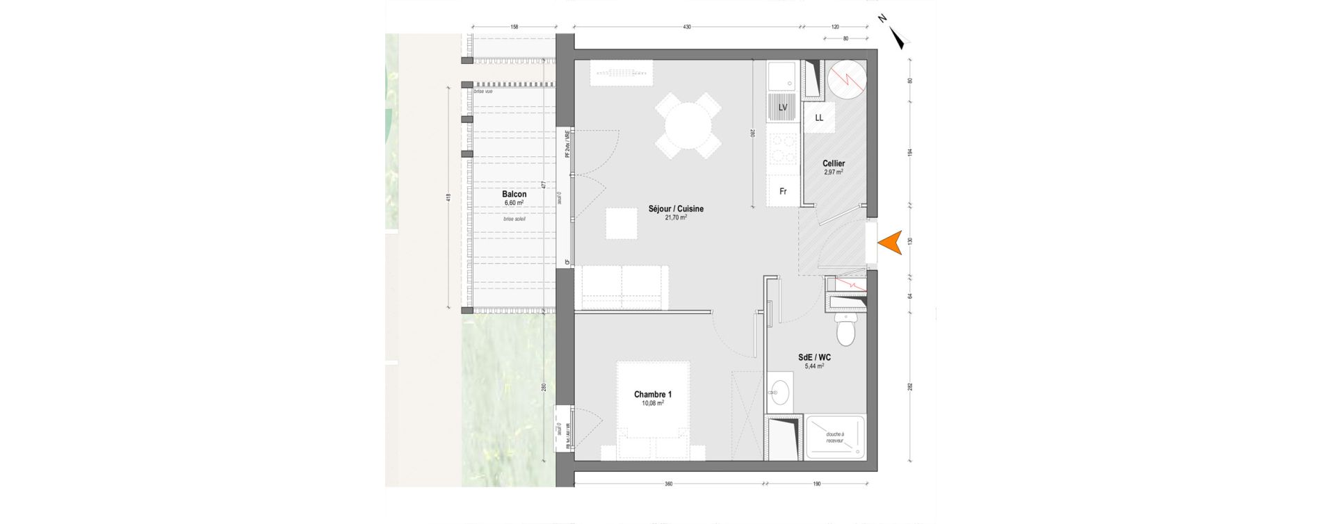 Appartement T2 de 40,19 m2 &agrave; Lit-Et-Mixe Centre