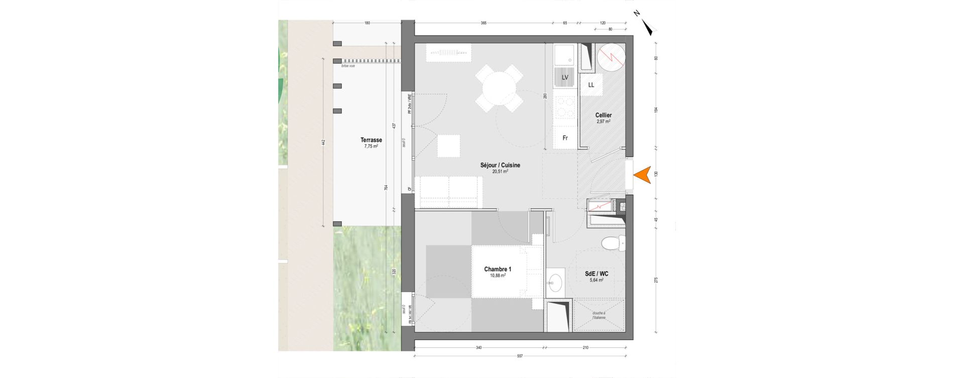 Appartement T2 de 40,00 m2 &agrave; Lit-Et-Mixe Centre