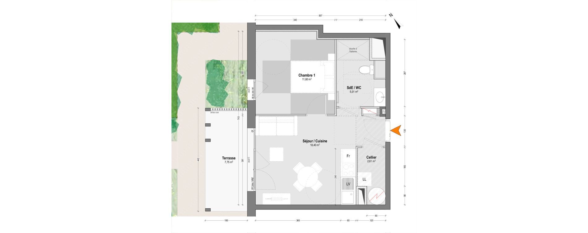 Appartement T2 de 37,82 m2 &agrave; Lit-Et-Mixe Centre