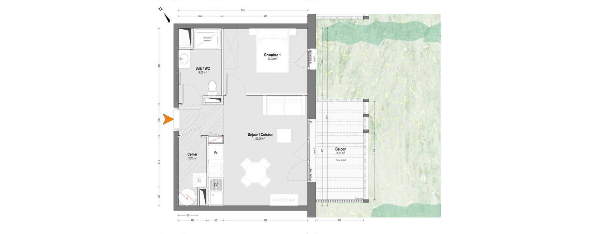 Appartement T2 de 39,42 m2 &agrave; Lit-Et-Mixe Centre