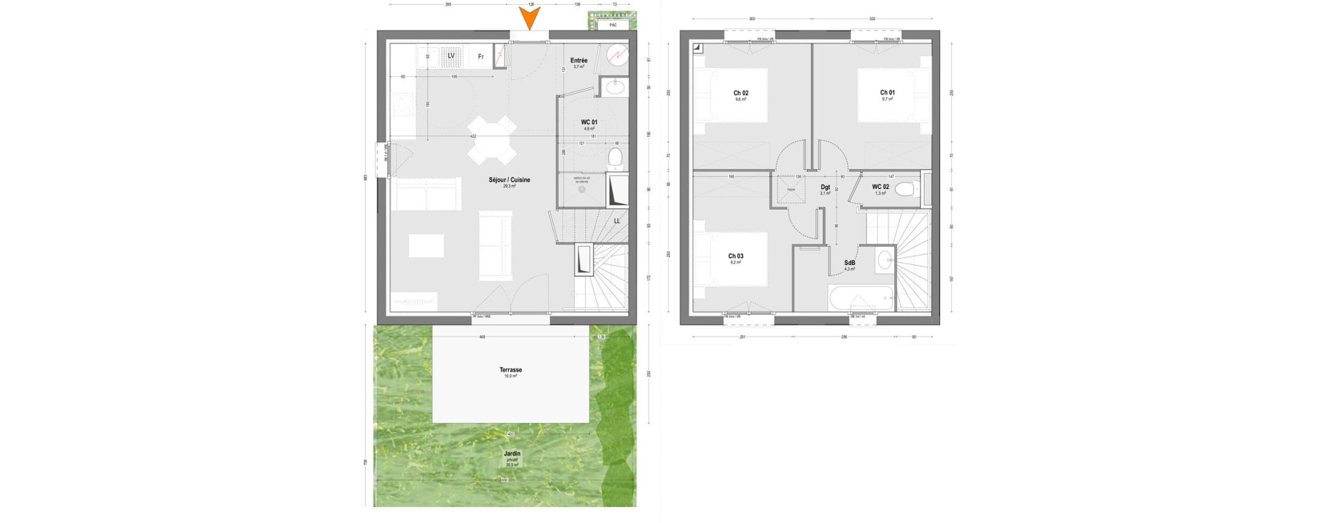 Maison T4 de 75,00 m2 &agrave; Lit-Et-Mixe Centre