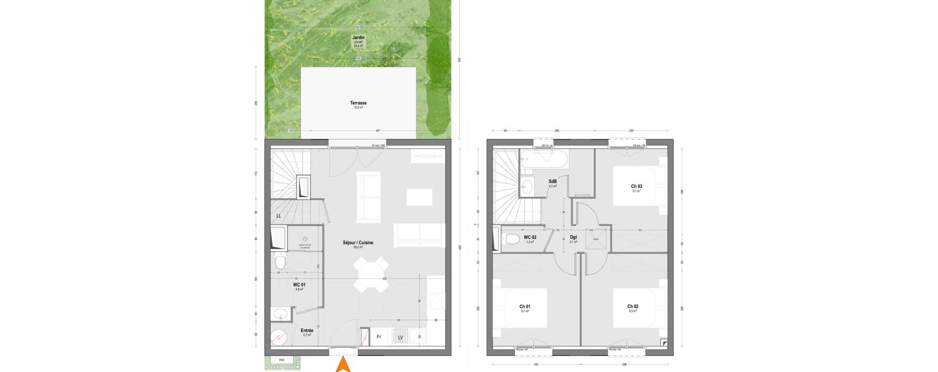 Maison T4 de 74,80 m2 &agrave; Lit-Et-Mixe Centre