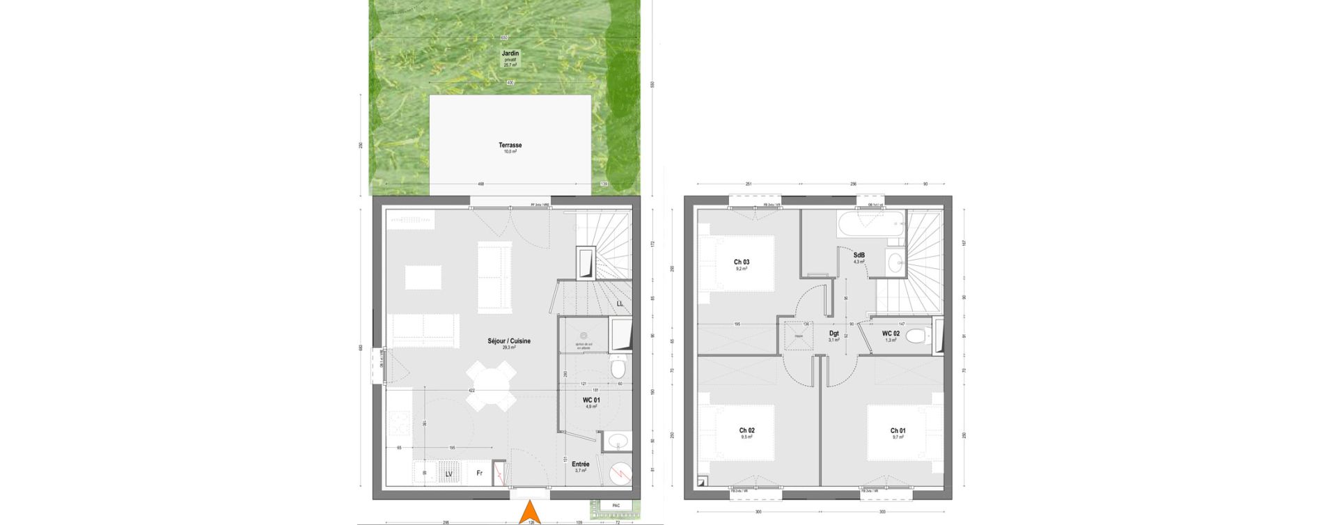 Maison T4 de 75,00 m2 &agrave; Lit-Et-Mixe Centre