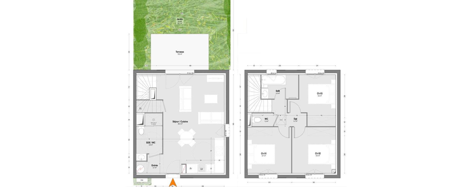 Maison T4 de 75,00 m2 &agrave; Lit-Et-Mixe Centre