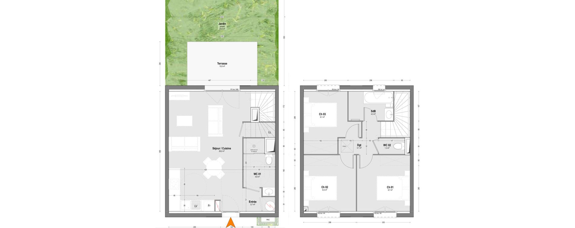 Maison T4 de 74,80 m2 &agrave; Lit-Et-Mixe Centre