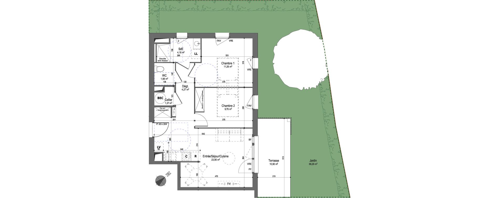 Appartement T3 de 56,77 m2 &agrave; Messanges Centre