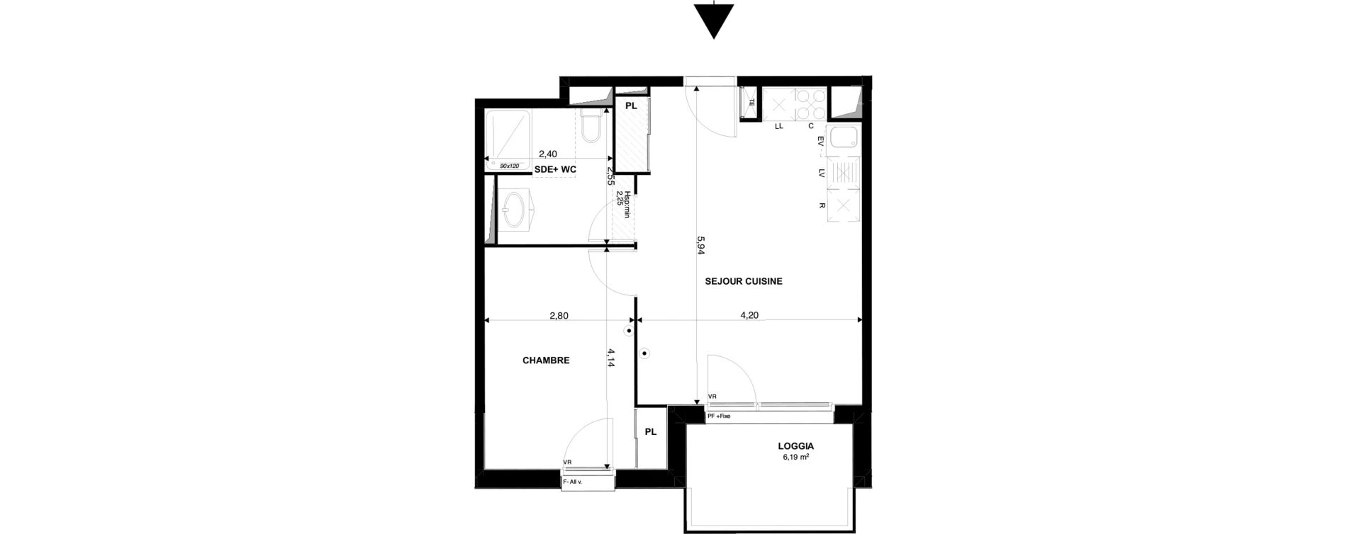 Appartement T2 de 43,19 m2 &agrave; Mimizan Plage