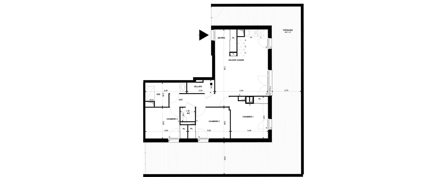 Appartement T4 de 80,35 m2 &agrave; Mimizan Plage