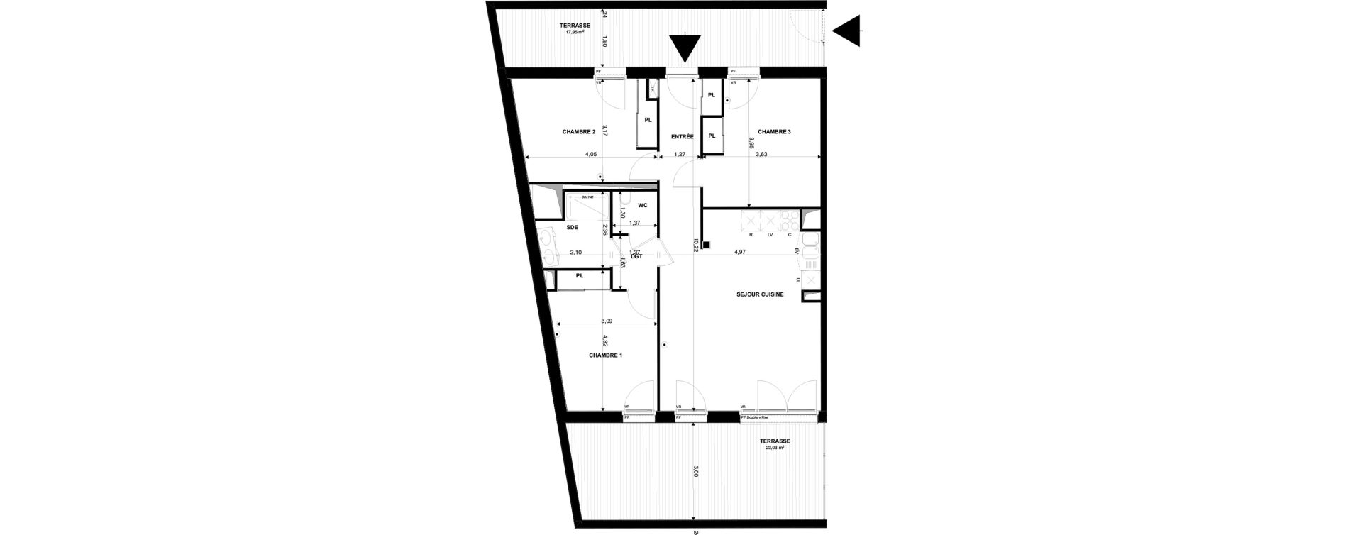 Appartement T4 de 83,85 m2 &agrave; Mimizan Plage