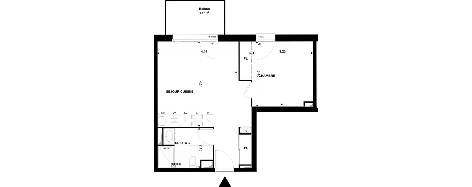 Appartement T2 de 43,18 m2 &agrave; Mimizan Plage