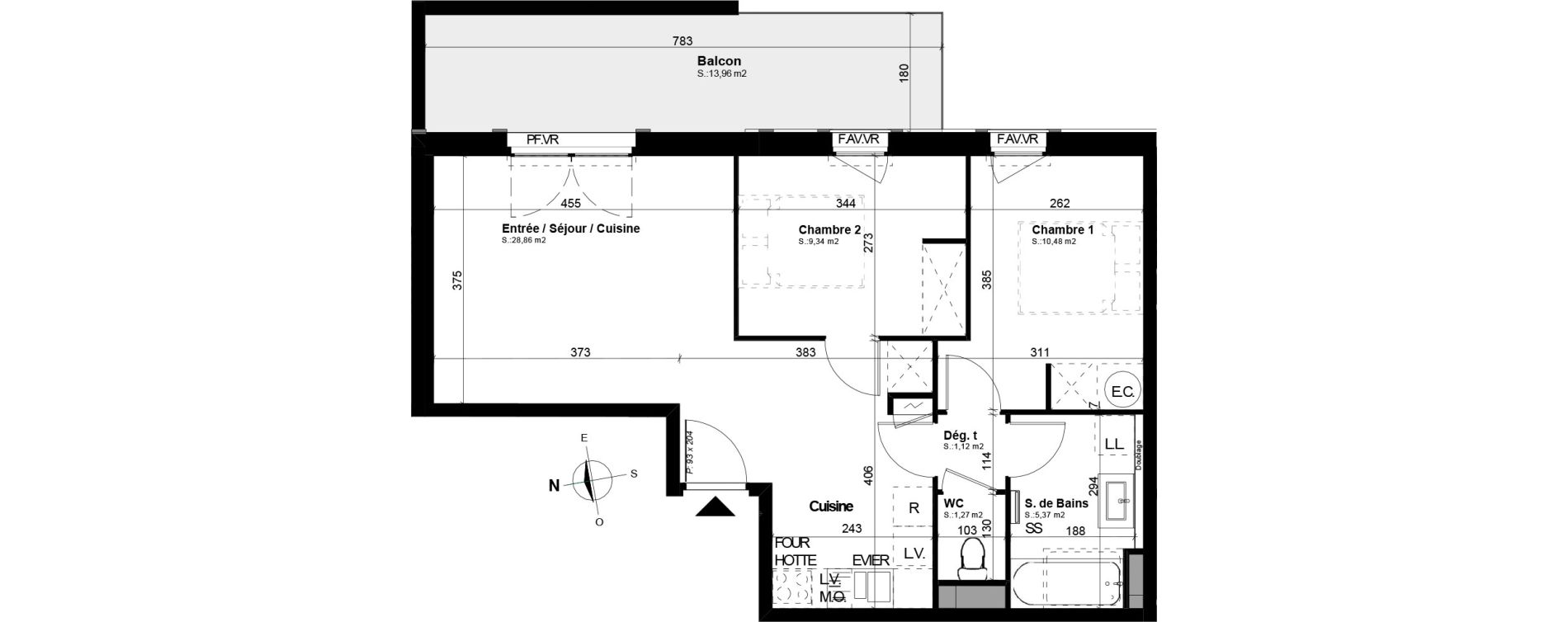 Appartement T3 de 56,44 m2 &agrave; Mimizan Mimizan plage