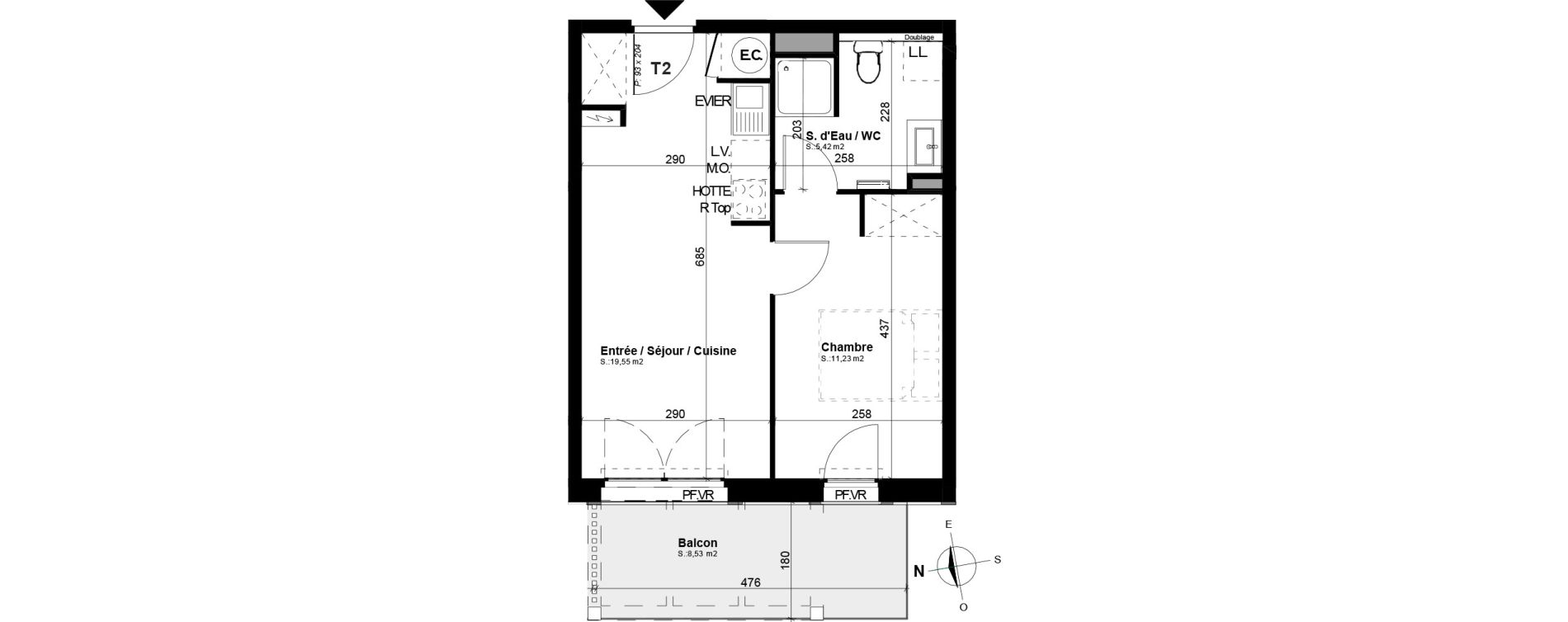 Appartement T2 de 36,20 m2 &agrave; Mimizan Mimizan plage