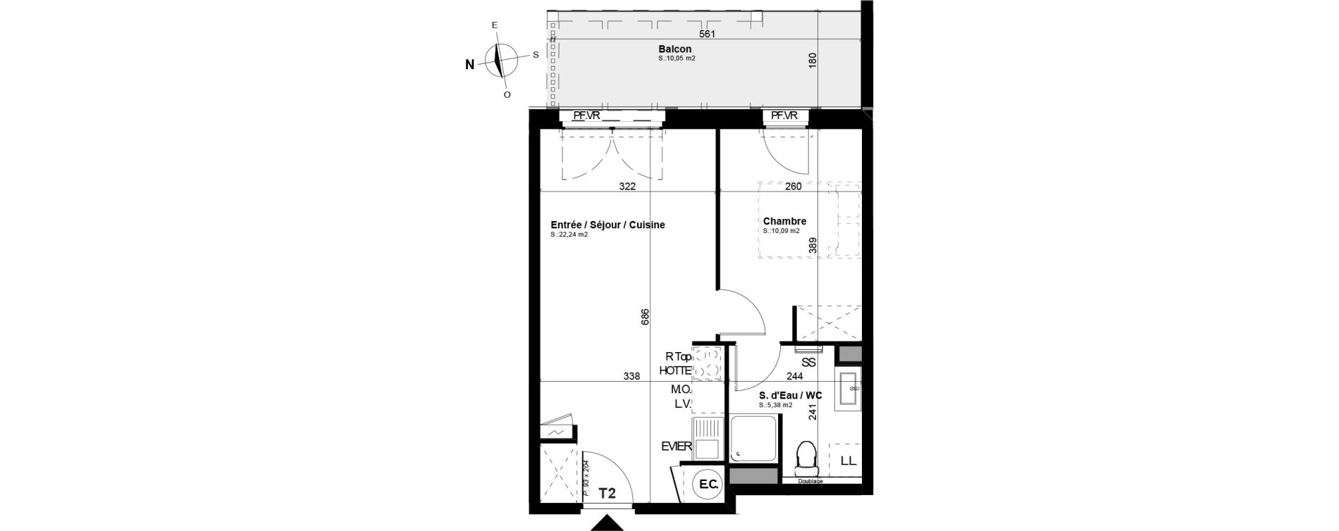 Appartement T2 de 37,71 m2 &agrave; Mimizan Mimizan plage