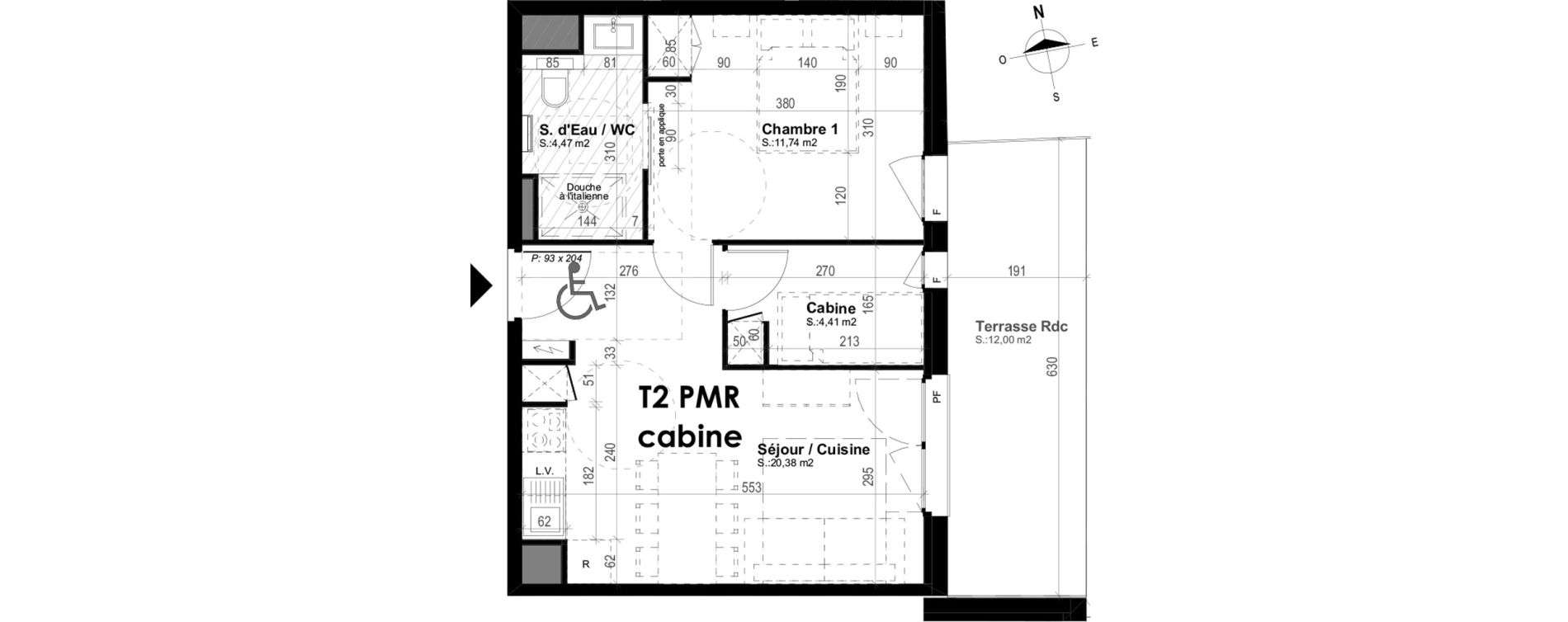 Appartement T2 meubl&eacute; de 41,00 m2 &agrave; Mimizan Plage
