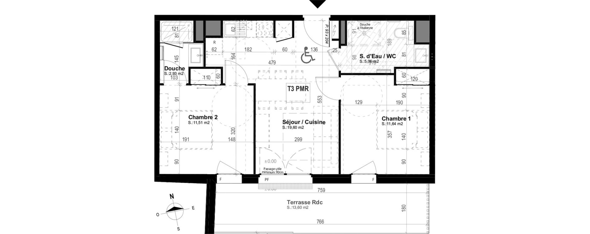Appartement T3 meubl&eacute; de 50,74 m2 &agrave; Mimizan Plage