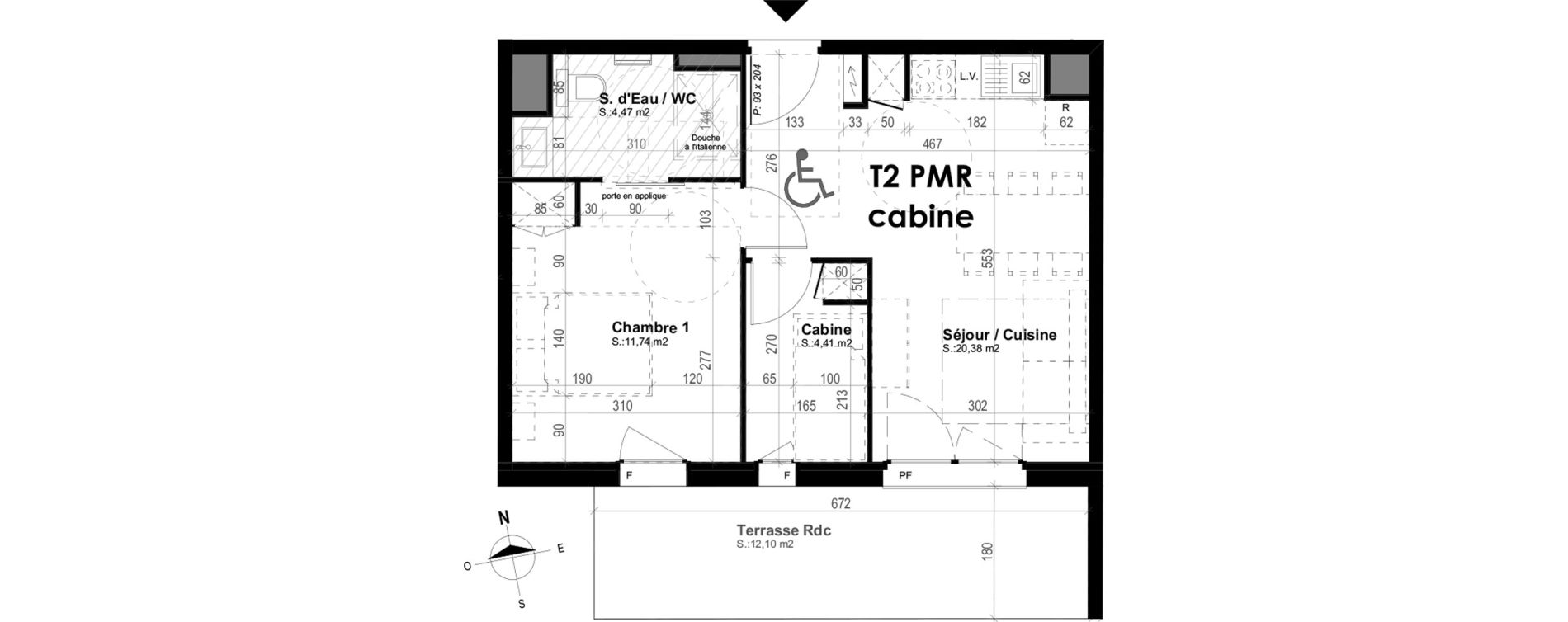 Appartement T2 meubl&eacute; de 41,00 m2 &agrave; Mimizan Plage