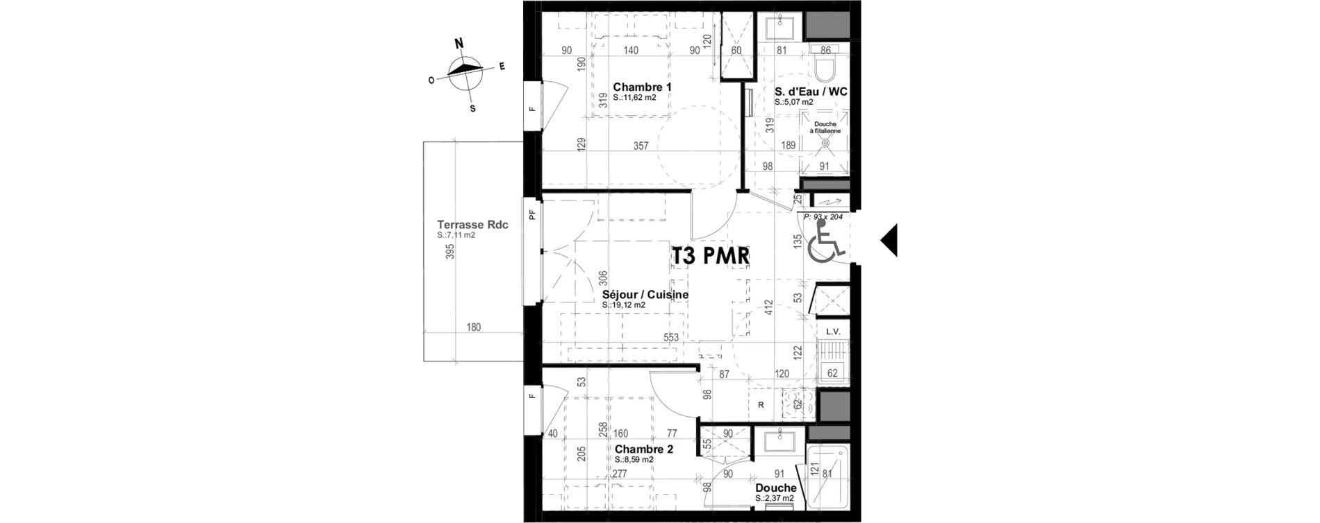 Appartement T3 meubl&eacute; de 46,77 m2 &agrave; Mimizan Plage