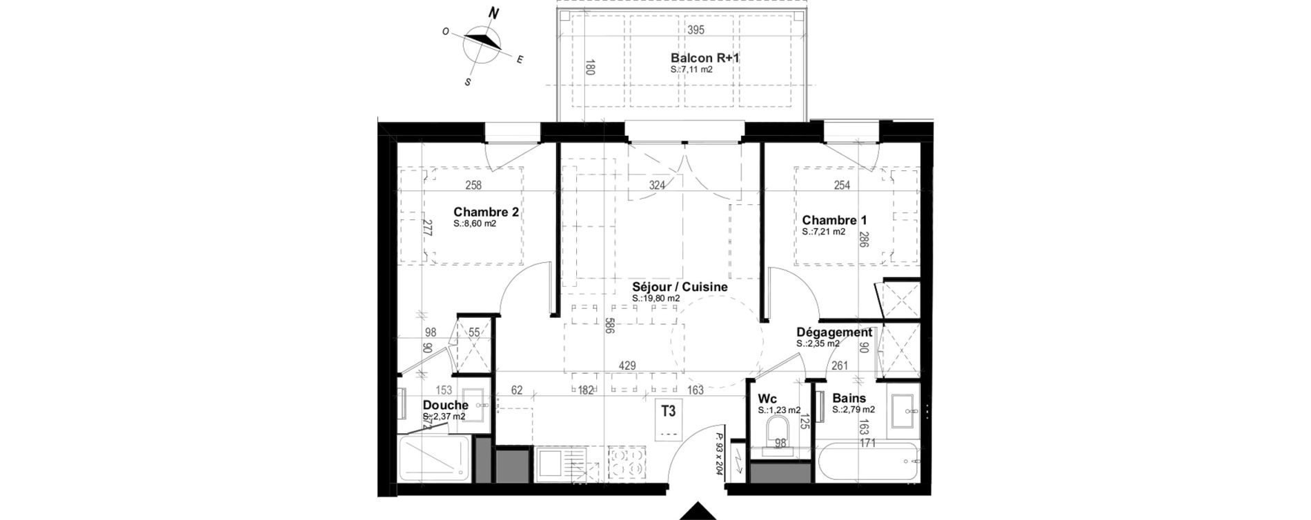 Appartement T3 meubl&eacute; de 44,35 m2 &agrave; Mimizan Plage