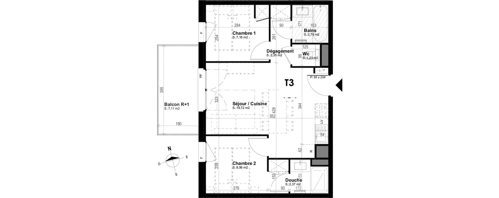 Appartement T3 meubl&eacute; de 44,20 m2 &agrave; Mimizan Plage
