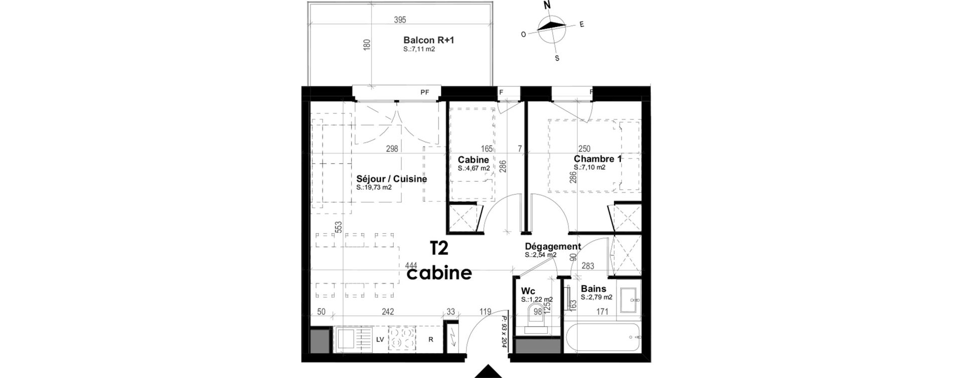 Appartement T2 meubl&eacute; de 38,05 m2 &agrave; Mimizan Plage