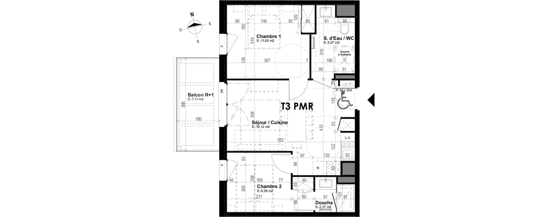 Appartement T3 meubl&eacute; de 46,77 m2 &agrave; Mimizan Plage