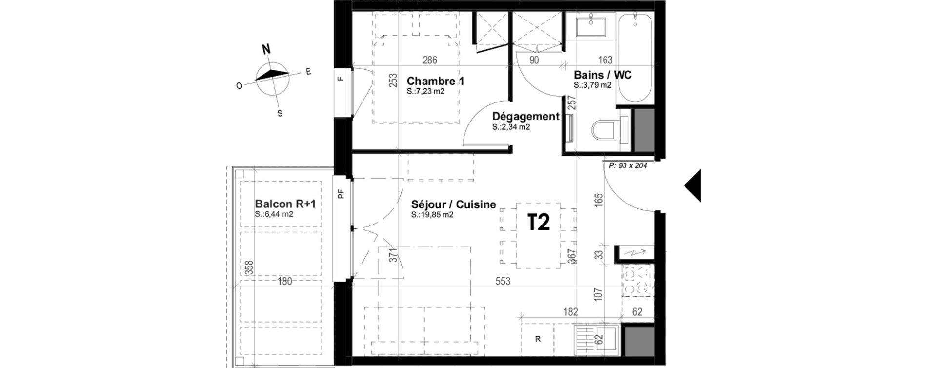 Appartement T2 meubl&eacute; de 33,21 m2 &agrave; Mimizan Plage
