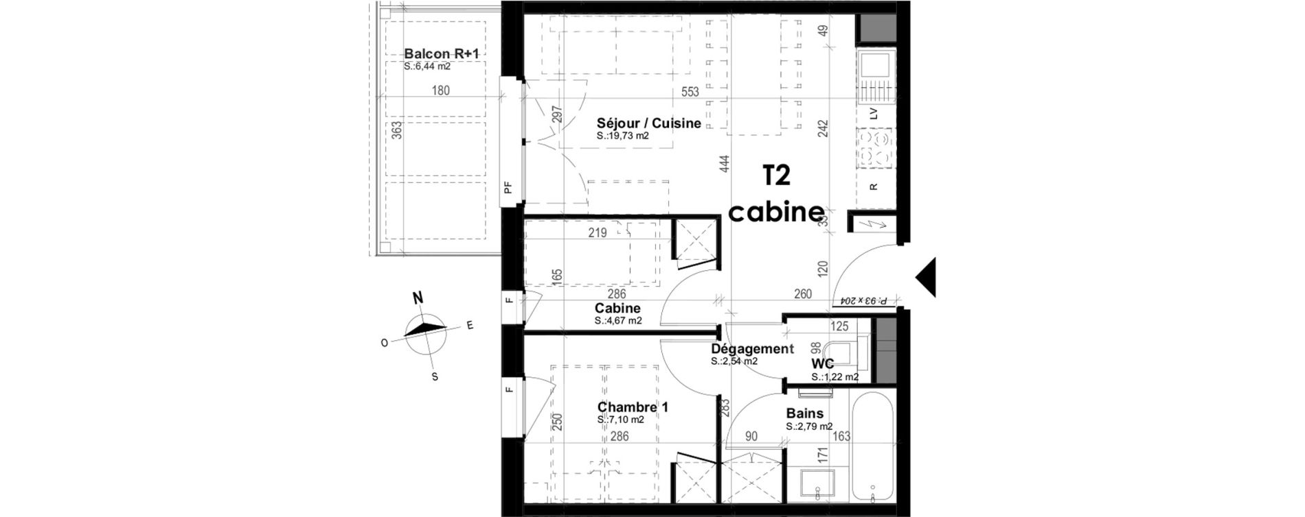 Appartement T2 meubl&eacute; de 38,05 m2 &agrave; Mimizan Plage