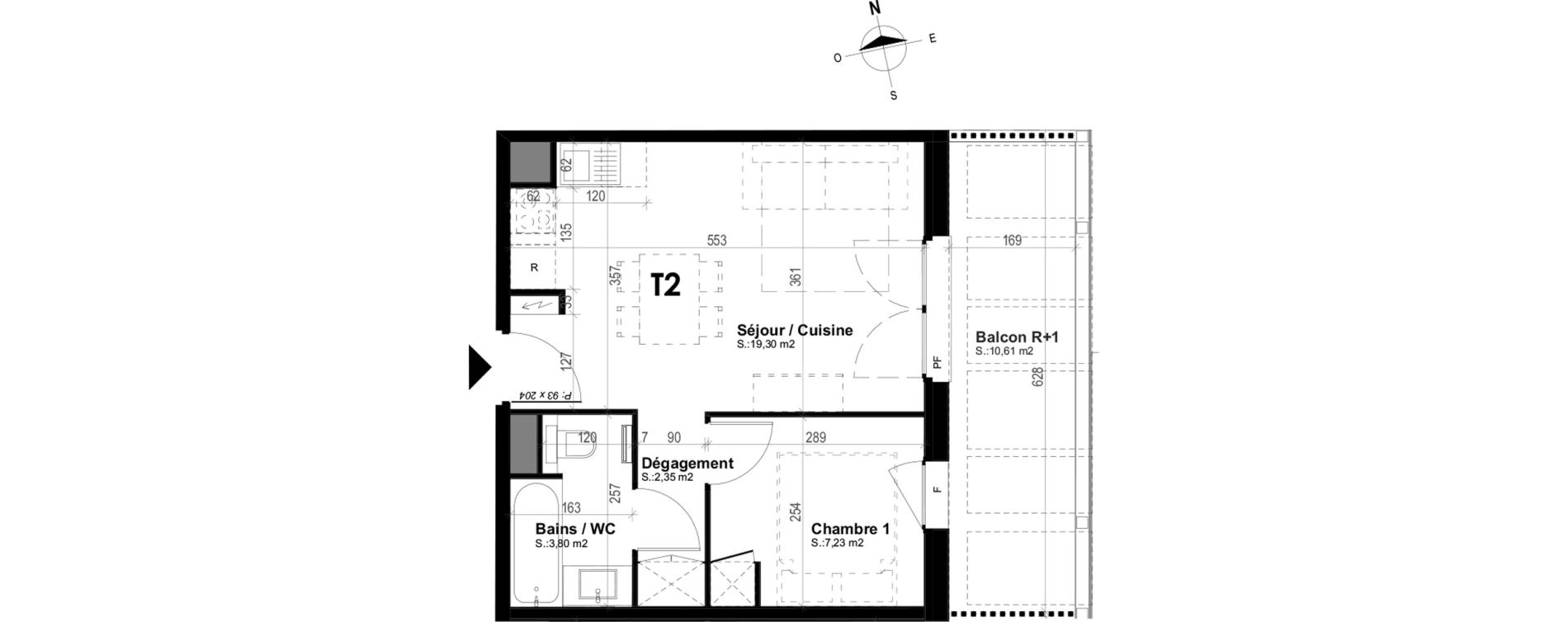 Appartement T2 meubl&eacute; de 32,68 m2 &agrave; Mimizan Plage
