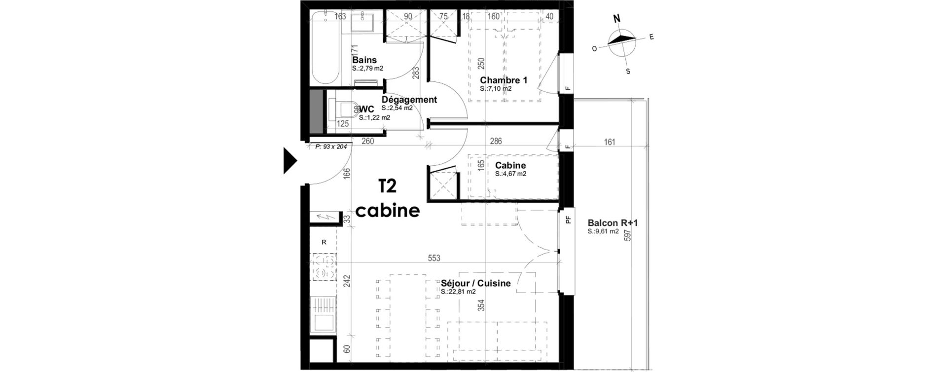Appartement T2 meubl&eacute; de 41,13 m2 &agrave; Mimizan Plage