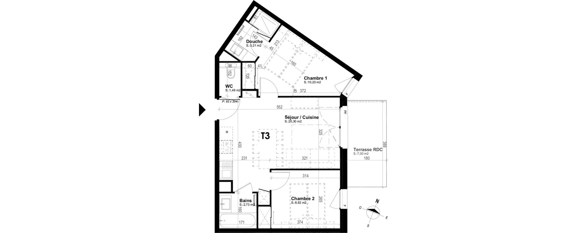 Appartement T3 meubl&eacute; de 46,85 m2 &agrave; Mimizan Plage