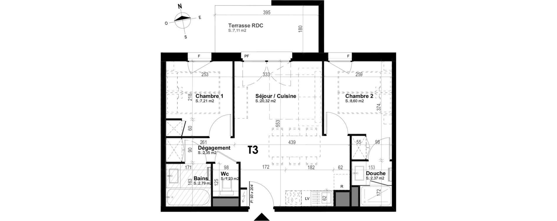Appartement T3 meubl&eacute; de 44,87 m2 &agrave; Mimizan Plage