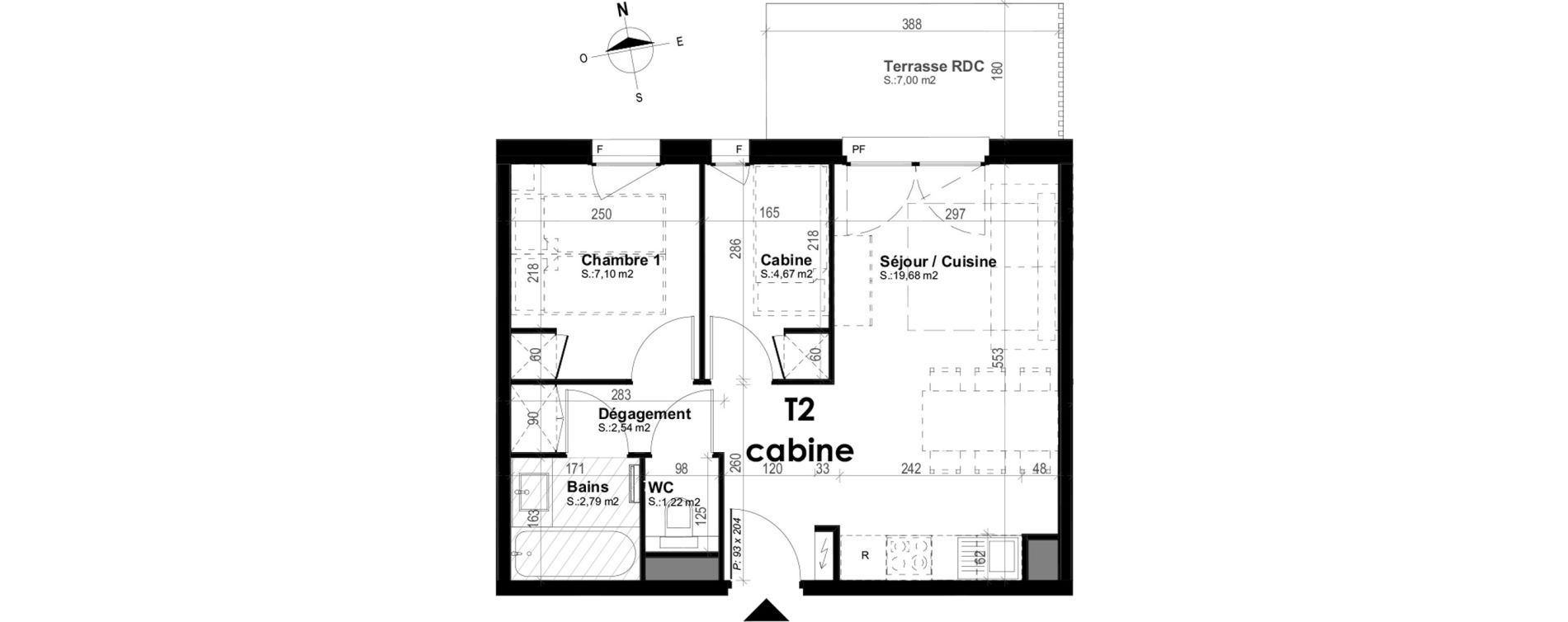 Appartement T2 meubl&eacute; de 38,00 m2 &agrave; Mimizan Plage