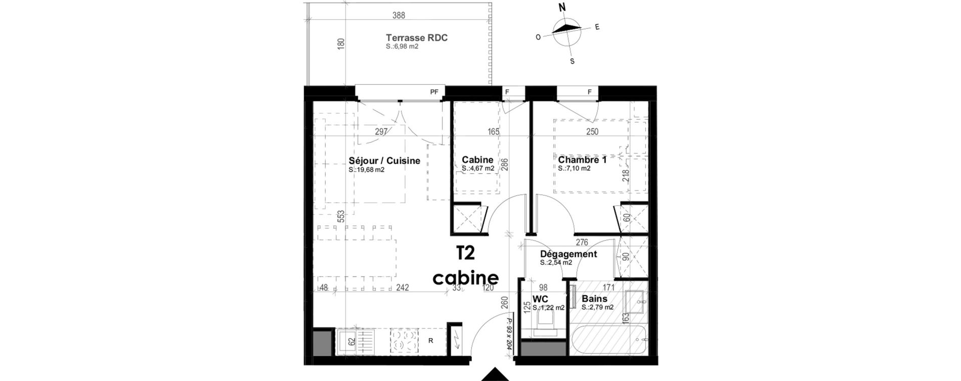 Appartement T2 meubl&eacute; de 38,00 m2 &agrave; Mimizan Plage