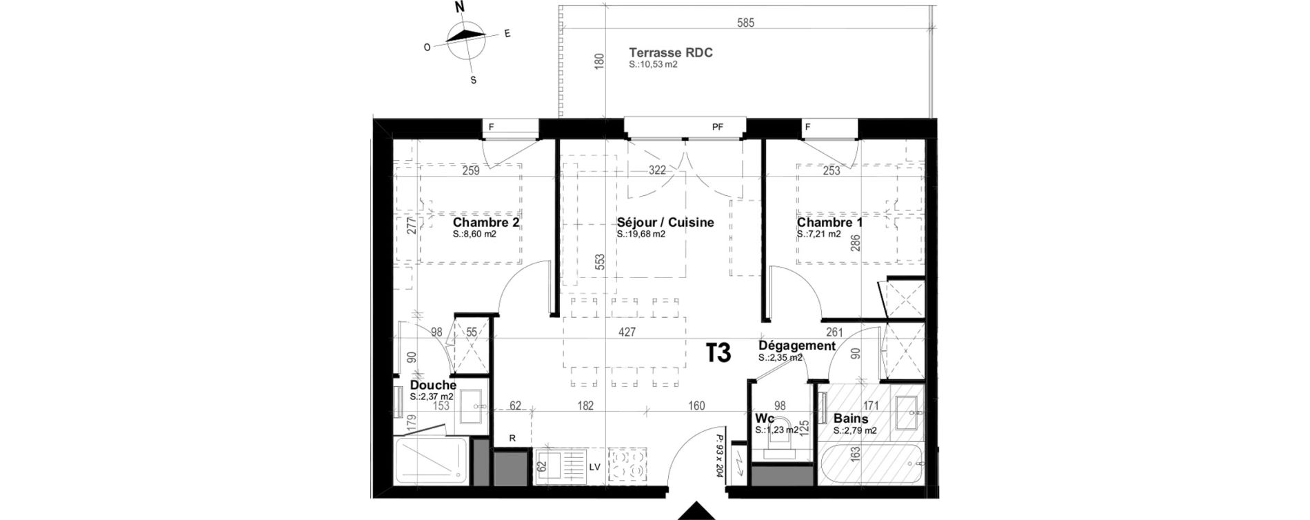 Appartement T3 meubl&eacute; de 44,23 m2 &agrave; Mimizan Plage