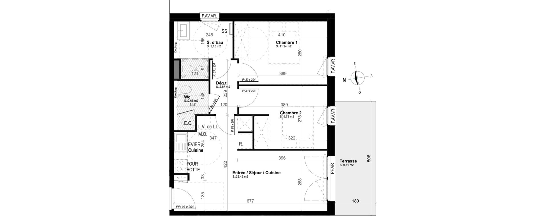 Appartement T3 de 54,08 m2 &agrave; Mimizan Plage