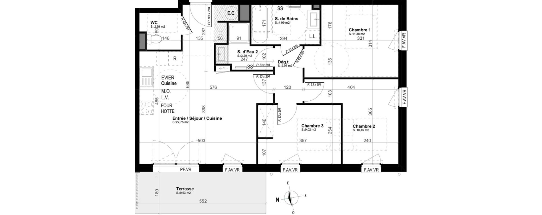 Appartement T4 de 72,43 m2 &agrave; Mimizan Plage