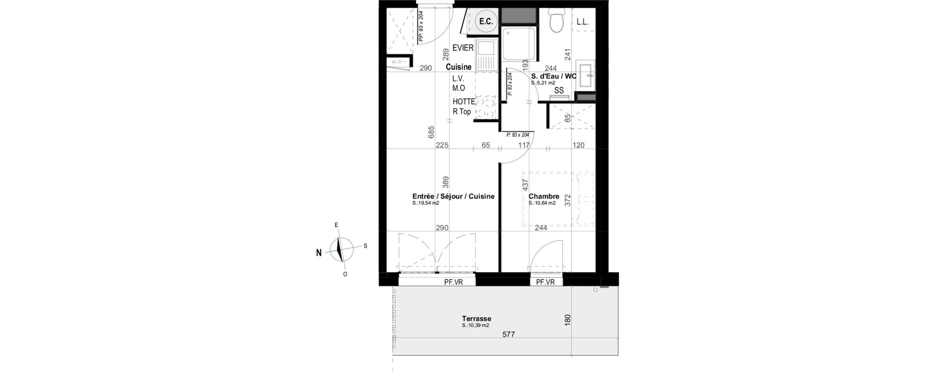 Appartement T2 de 35,39 m2 &agrave; Mimizan Plage