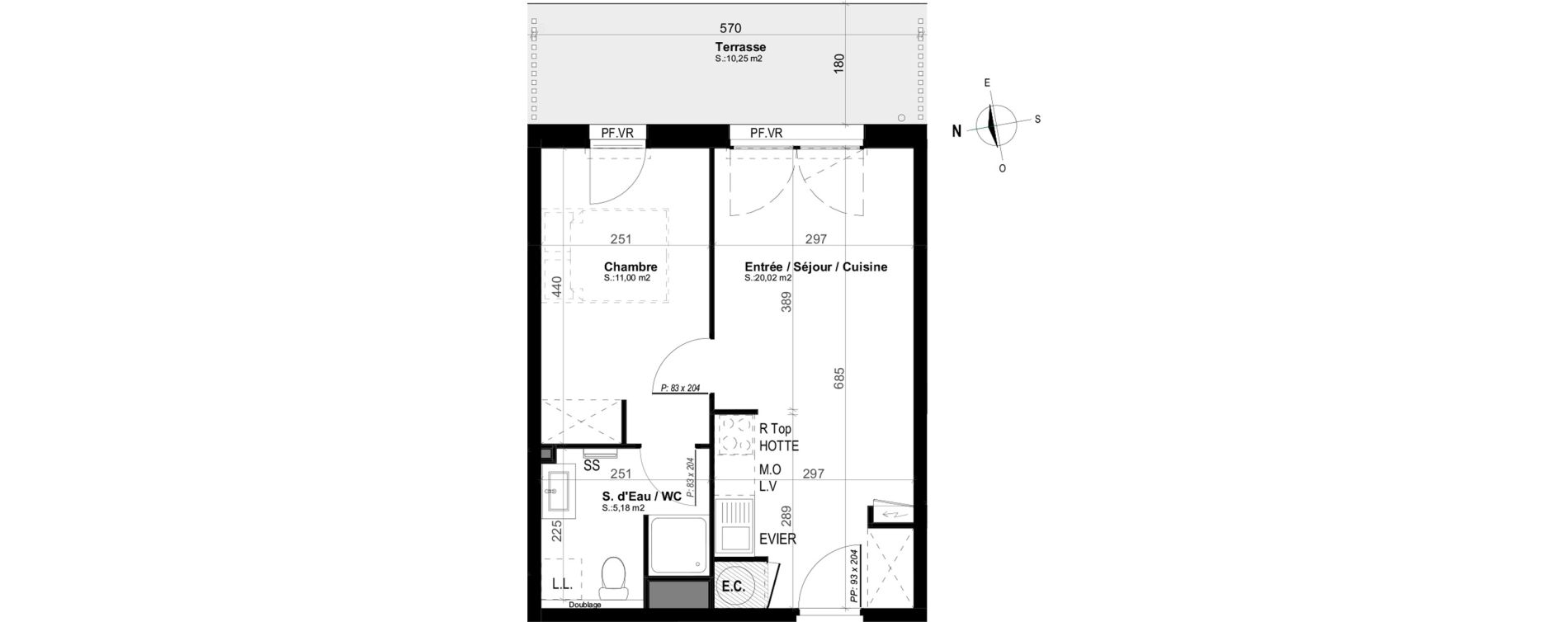 Appartement T2 de 36,20 m2 &agrave; Mimizan Plage