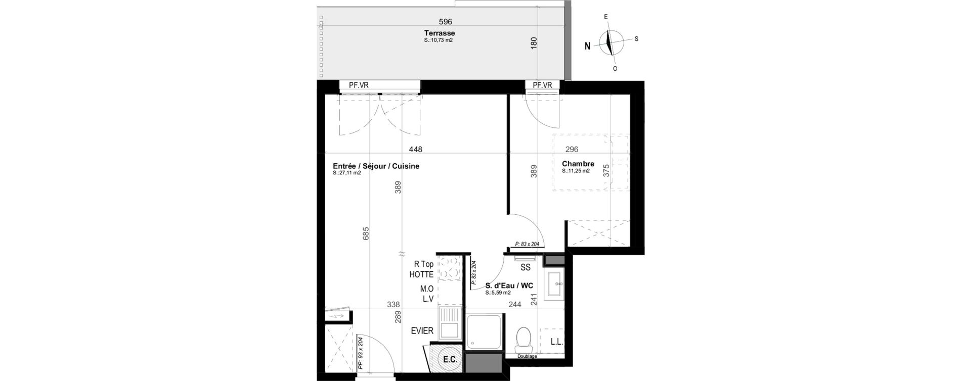 Appartement T2 de 43,95 m2 &agrave; Mimizan Plage