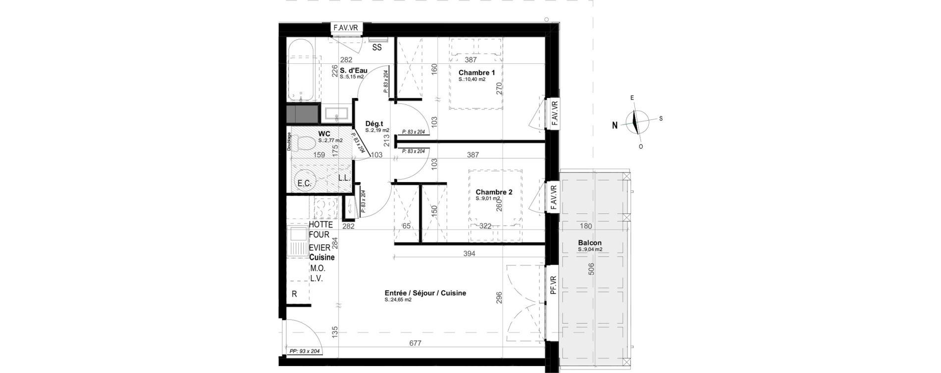 Appartement T3 de 54,17 m2 &agrave; Mimizan Plage