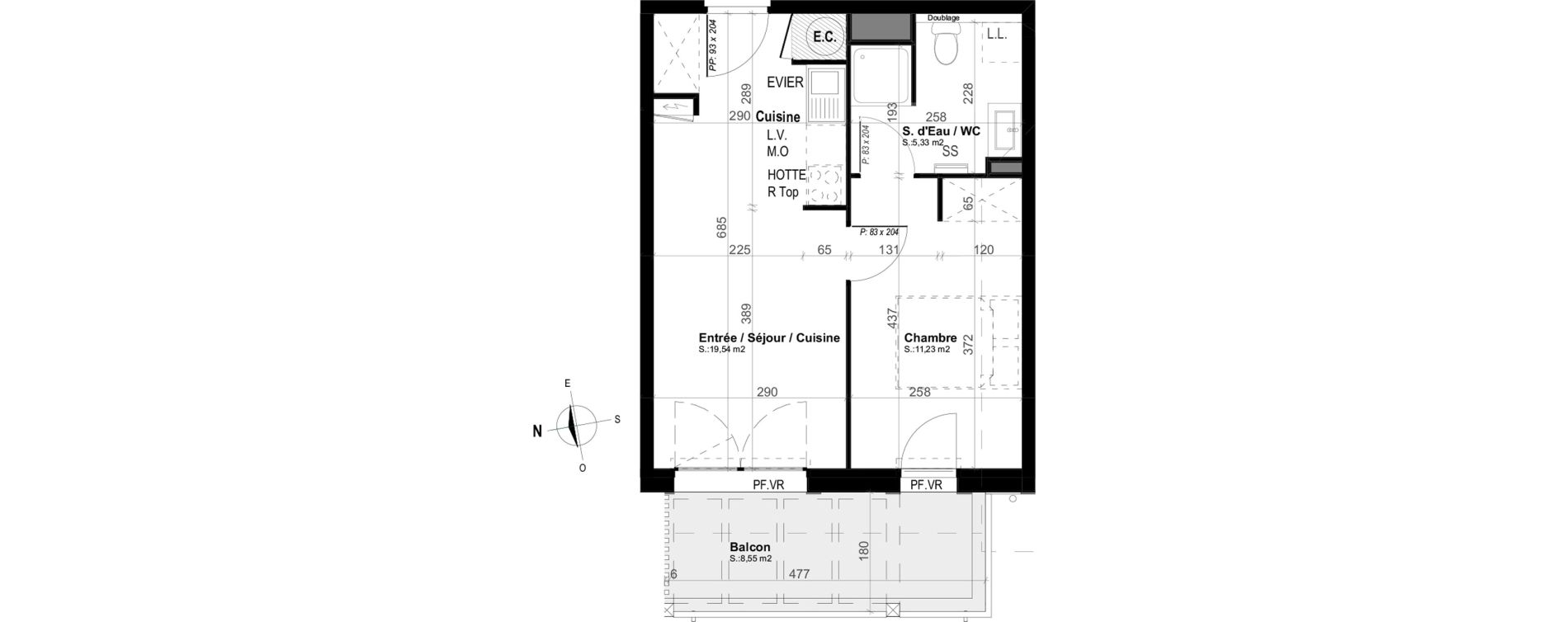Appartement T2 de 36,10 m2 &agrave; Mimizan Plage