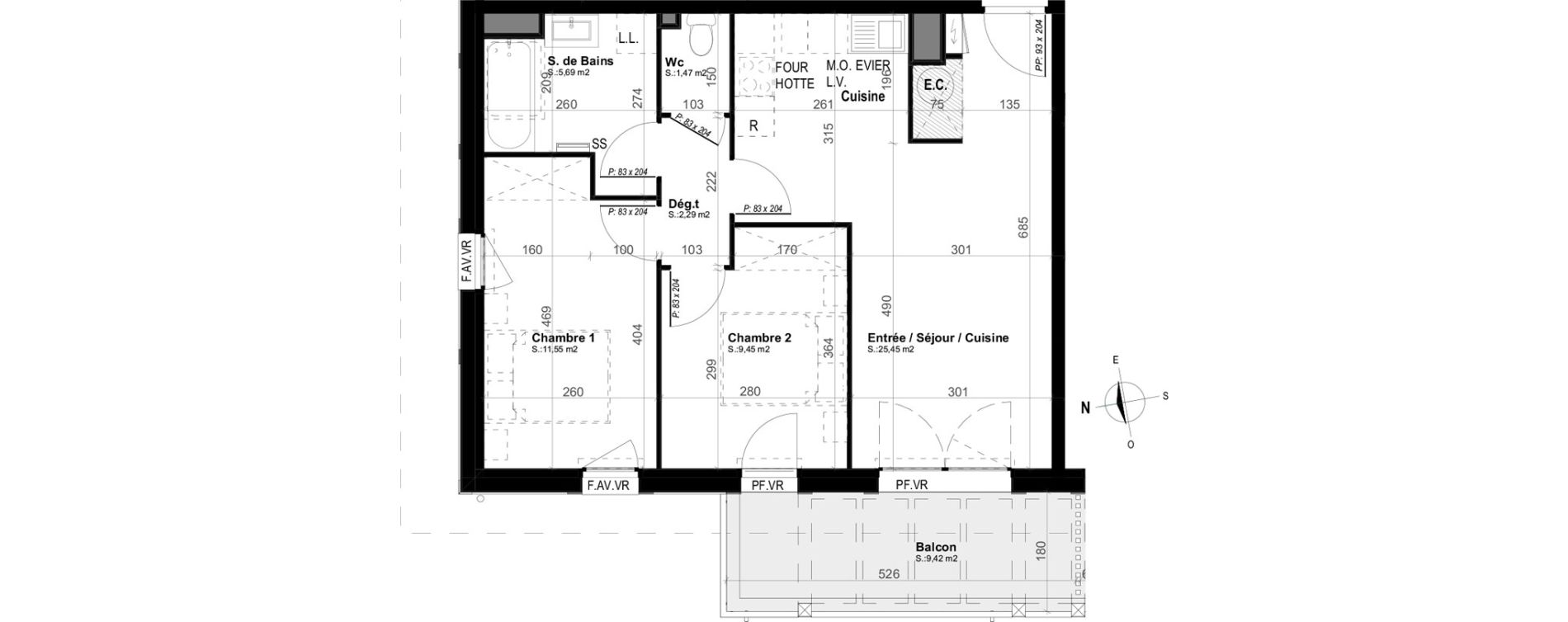 Appartement T3 de 55,90 m2 &agrave; Mimizan Plage
