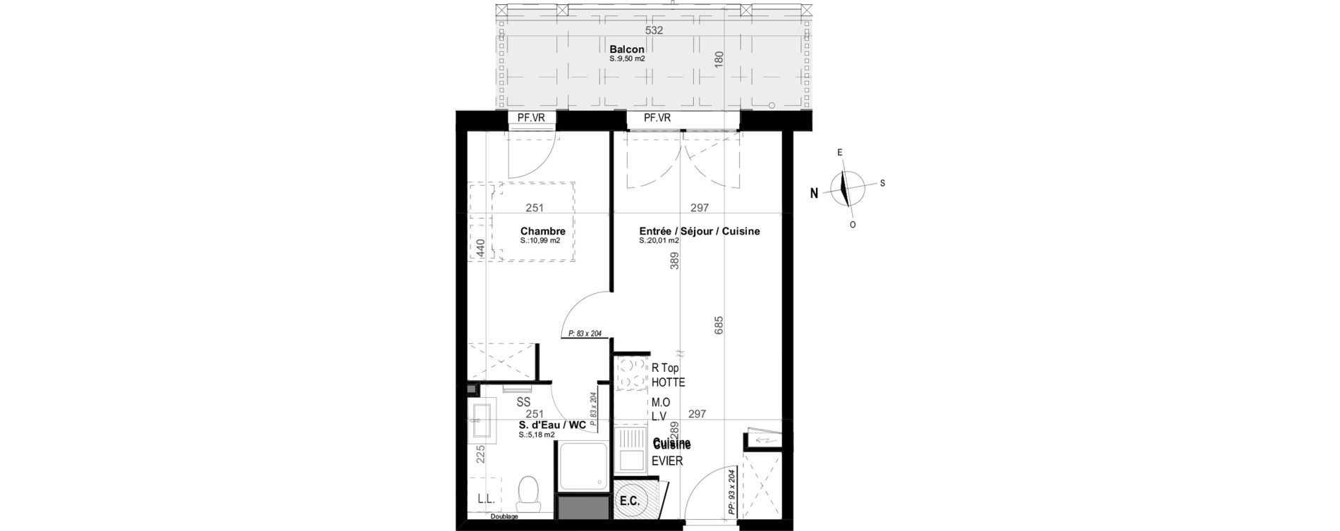 Appartement T2 de 36,18 m2 &agrave; Mimizan Plage