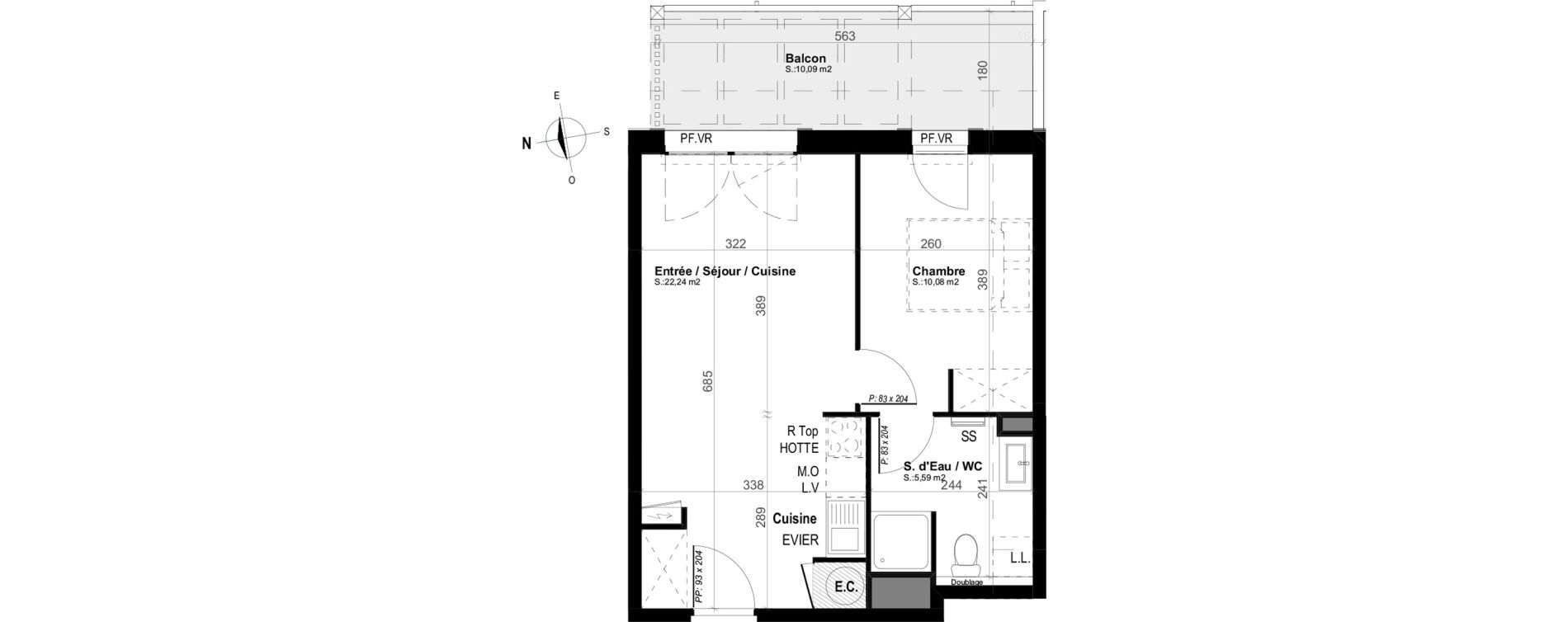 Appartement T2 de 37,91 m2 &agrave; Mimizan Plage
