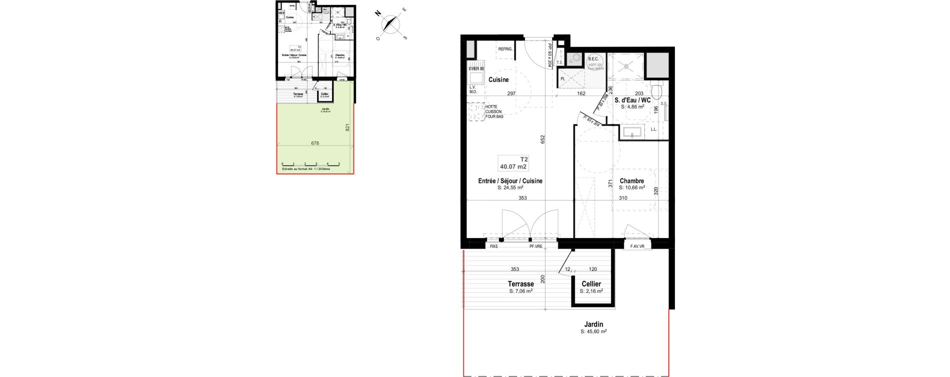 Appartement T2 de 40,07 m2 &agrave; Mimizan Centre